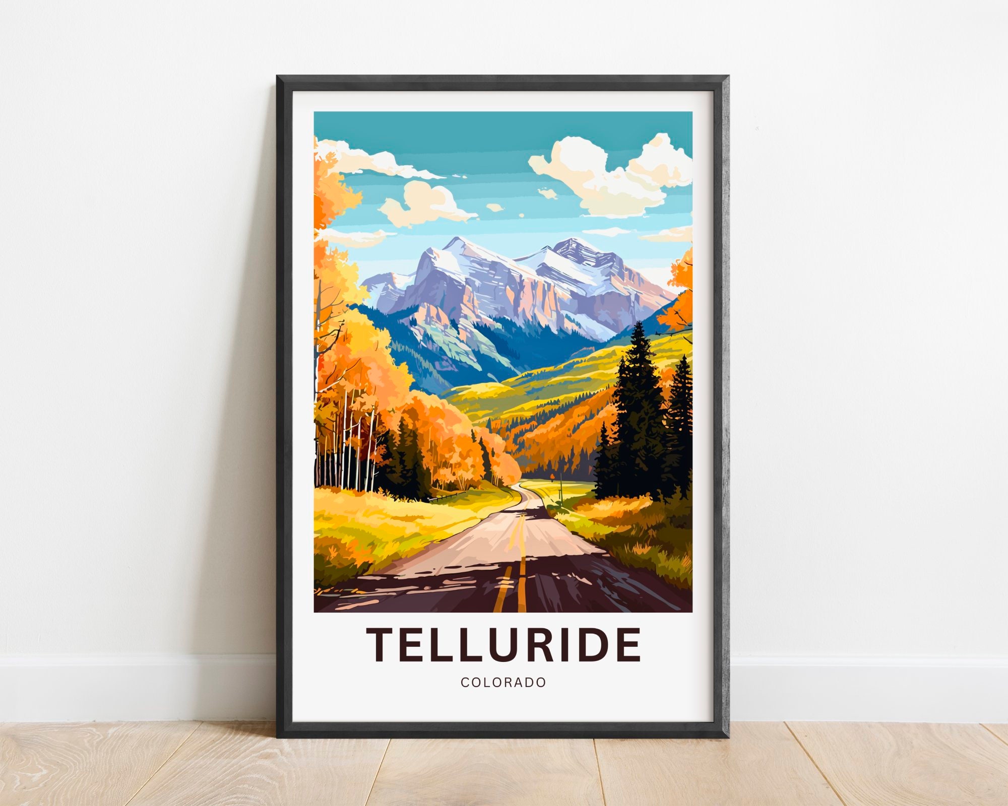 Telluride Travel Print - Telluride Poster, Colorado Wall Art, Framed ...