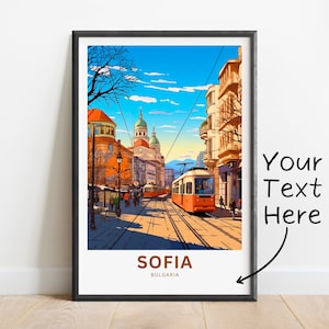 Personalized Sofia Travel Print - Sofia poster, Bulgaria Wall Art, Framed present, Gift Bulgaria Present