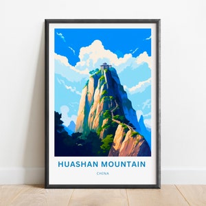 Huashan Mountain Travel Print - Huashan Mountain poster, China Wall Art, Framed present, Gift China Present