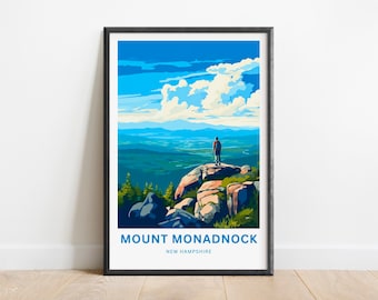 Mount Monadnock Park Travel Print - Mount Monadnock Poster, New Hampshire Wall Art, Framed present, Gift New Hampshire Present