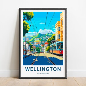 Wellington Travel Print - Wellington poster, Zealand Wall Art, Framed present, Gift Zealand Present