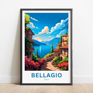 Bellagio Travel Print - Bellagio poster, Italy Wall Art, Framed present, Gift Italy Present