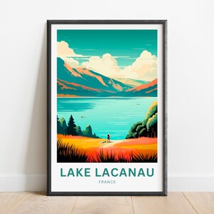 Lake Lacanau Reisedruck - Lake Lacanau Poster, Frankreich Wandkunst, gerahmtes Geschenk, Geschenk Frankreich