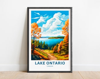 Lake Ontario Wall Art Print: Minimalist Canada Travel Decor