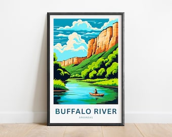 Buffalo River Travel Print - Buffalo River poster, Arkansas Wall Art, Framed present, Gift Arkansas Present