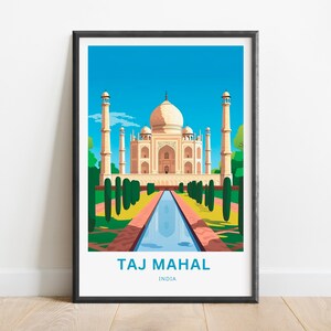 Taj Mahal Travel Print - Taj Mahal poster, Taj Mahal Wall Art, Framed present, Gift India Present