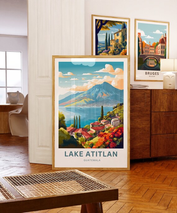 Aquarelle Imprimée Du Lac Atitlan Guatemala Par Ryan Fox - Décoration Intérieure