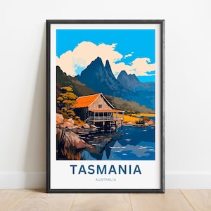 Tasmanien Reise Poster - Tasmanien Poster, Australien Wand Kunst, gerahmt Geschenk, Australien Geschenk