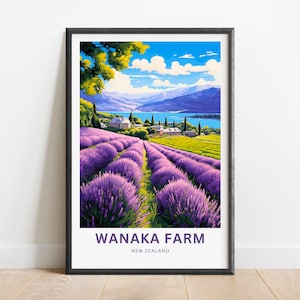 Wanaka Farm Travel Print - Wanaka Farm poster, New Zealand Wall Art, Framed present, Gift New Zealand Present