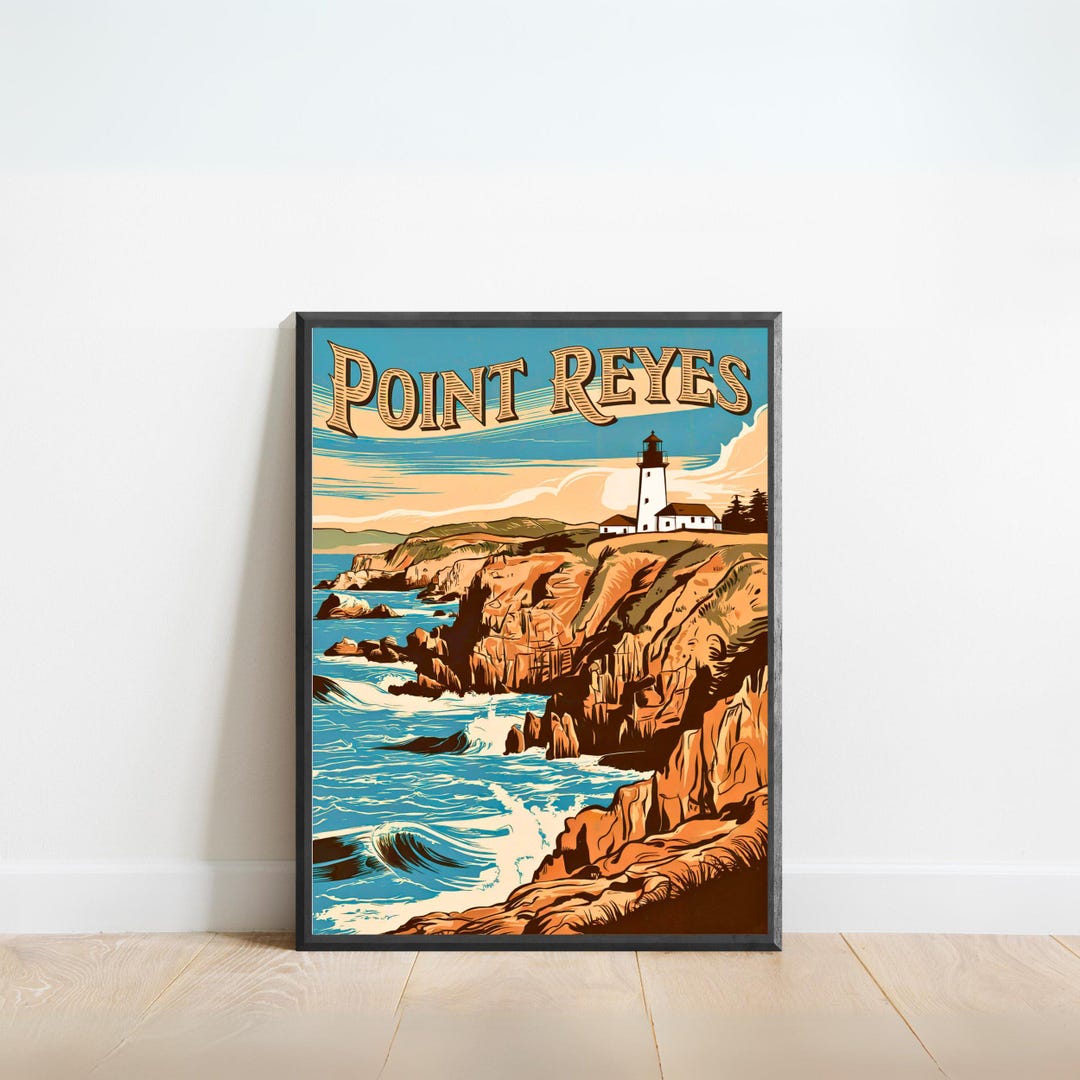 Point Reyes Poster Point Reyes Vintage Travel Poster - Point Reyes Print, California Wall ...