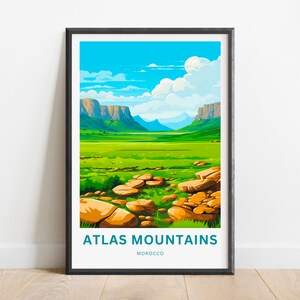 Atlas Mountains Travel Print - Atlas Mountains poster, Morocco Wall Art, Framed present, Gift Morocco Present
