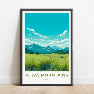 Atlas Mountains Travel Print - Atlas Mountains poster, Morocco Wall Art, Framed present, Gift Morocco Present
