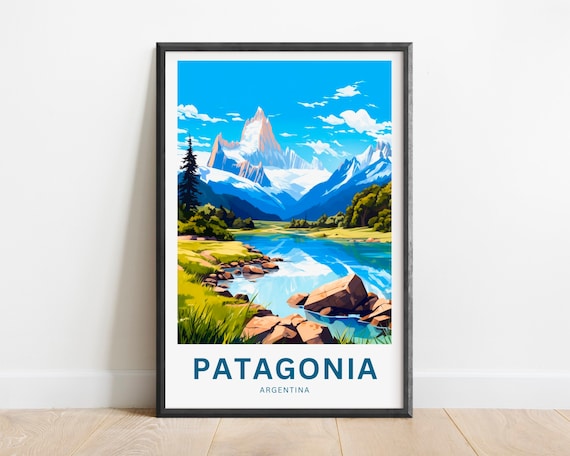 Patagonia Argentina Print: Minimalist Mountain Landscape Wall Art