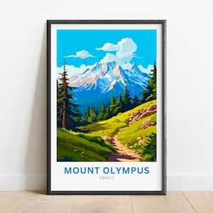 Mount Olympus Travel Print - Mount Olympus poster, Greece Wall Art, Framed present, Gift Greece Present