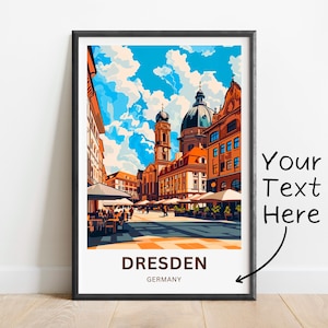 Personalized Dresden Travel Print - Dresden Poster, Germany Wall Art, Framed present, Gift Germany Present