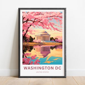 Washington DC Cherry Blossom Print: US Travel Poster