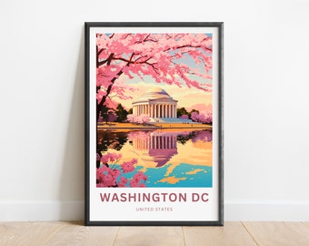 Washington DC Reise-Druck - Washington DC Poster, USA Wandkunst, gerahmtes Geschenk, USA Geschenk