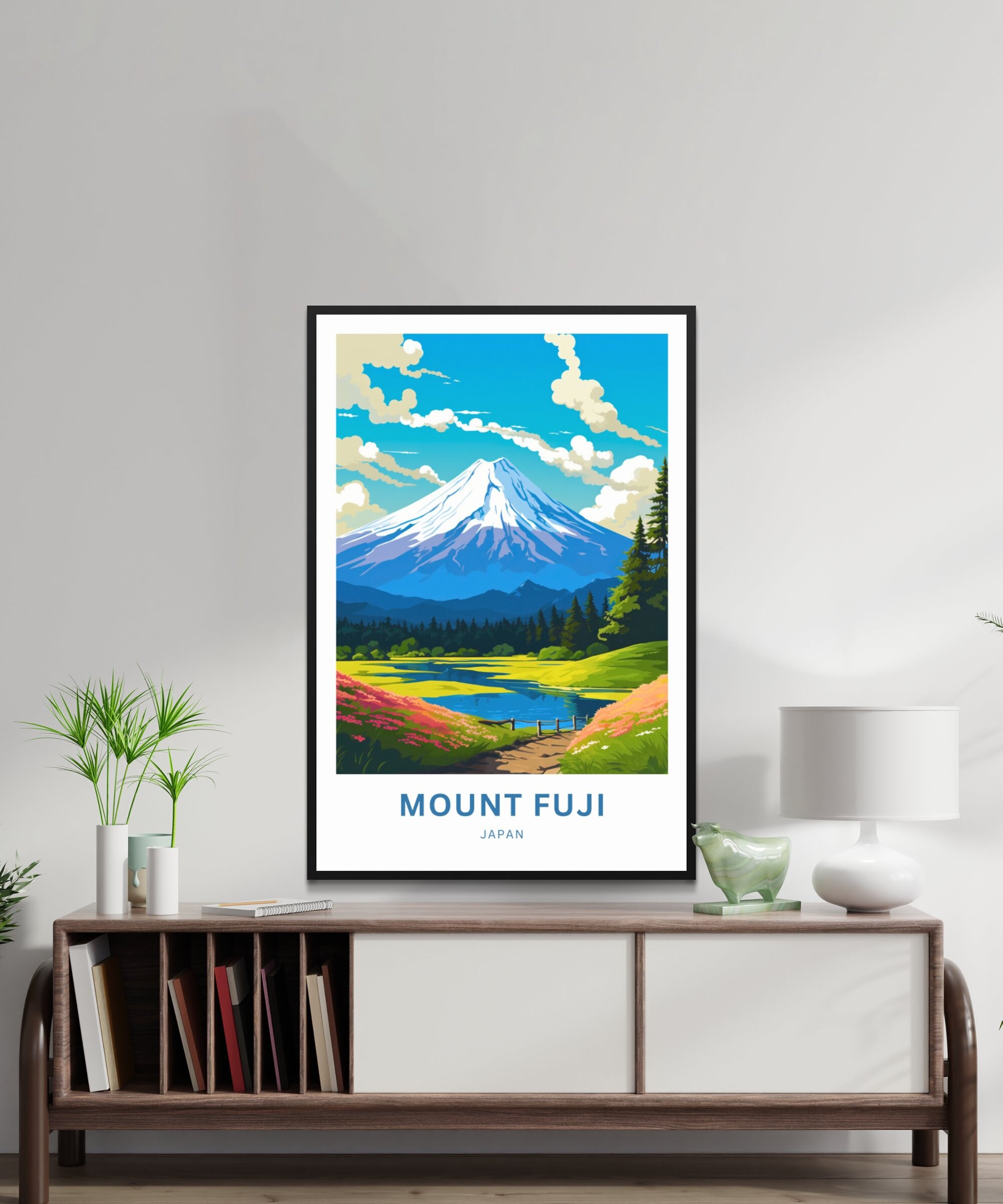 Mount Fuji Japan Art Print: Modern Mountain Landscape Poster - Etsy
