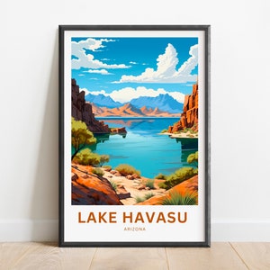 Lake Havasu Travel Print - Lake Havasu poster, Arizona Wall Art, Framed present, Gift Arizona Present