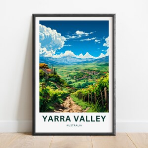Impressão de viagem de Yarra Valley - pôster de Yarra Valley, arte de parede da Austrália, presente emoldurado, presente da Austrália