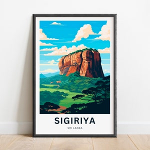 Sigiriya Travel Print - Sigiriya poster, Sri Lanka Wall Art, Framed present, Gift Sri Lanka Present
