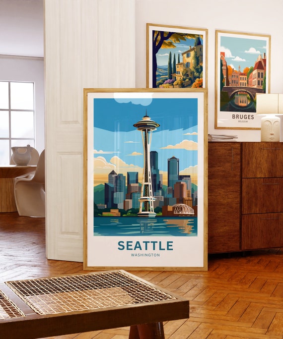 Personalized Seattle Travel Print - Seattle Poster, Washington