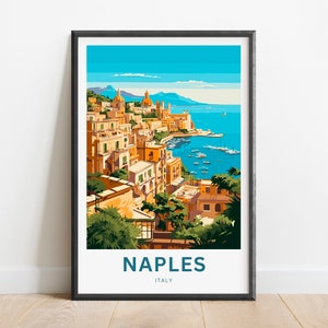Naples Travel Print - Naples poster, Italy Wall Art, Framed present, Gift Italy Present