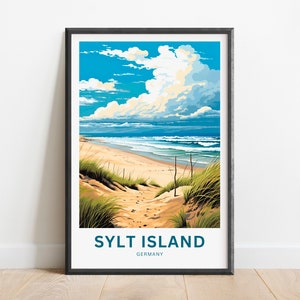 Sylt Island Travel Print - Sylt Island poster, Germany Wall Art, Framed present, Gift Germany Present