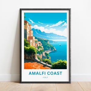 Amalfi Coast Travel Print - Amalfi Coast poster, Italy Wall Art, Framed present, Gift Italy Present