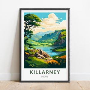 Killarney Travel Print - Killarney National Park poster, England Wall Art, Framed present, Gift Ireland Present