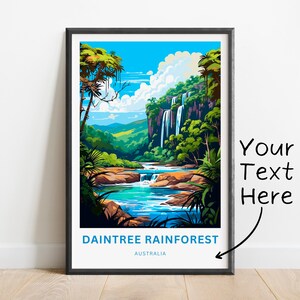 Personalized Daintree Rainforest Travel Print - Daintree Rainforest poster, Australia Wall Art, Framed present, Gift Australia Present