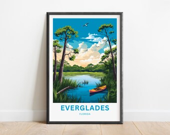 Everglades-reisposter Florida: minimalistische muurkunst