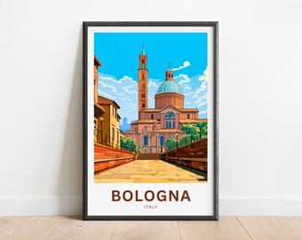 Bologna Travel Print - Bologna poster, Italy Wall Art, Framed present, Gift Italy Present