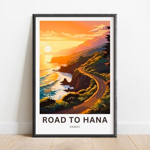 Road to Hana Travel Print - Road to Hana poster, Maui, Hawaii Wall Art, Framed present, Gift Maui, Hawaii Present