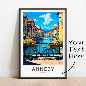 Personalized Annecy Travel Print - Annecy poster, France Wall Art, Framed present, Gift France Present