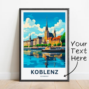 Personalized Koblenz Travel Print - Koblenz poster, Germany Wall Art, Framed present, Gift Germany Present