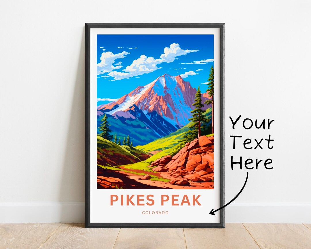 Personalized Pikes Peak Travel Print - Pikes Peak Poster, Colorado Wall ...