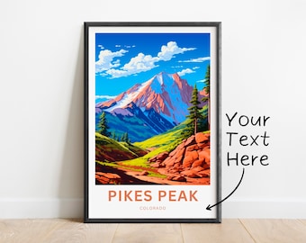 Pikes Peak Reise Druck - Pikes Peak Poster, Colorado Wand Kunst, gerahmtes Geschenk, Geschenk Colorado Present