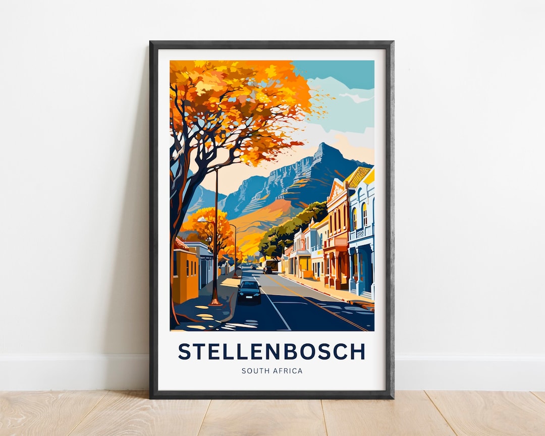 Stellenbosch Travel Print Stellenbosch Poster, South Africa Wall Art, Framed Present, Gift South