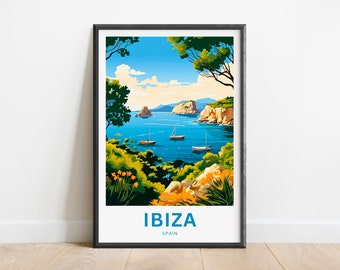 Ibiza Travel Print - Ibiza poster, Spain Wall Art, Framed present, Gift Spain Present