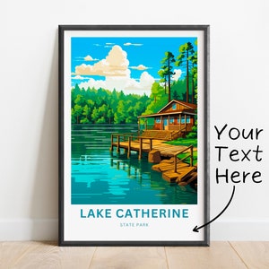 Personalized Lake Catherine Travel Print - Lake Catherine poster, State Park Wall Art, Wall Decor, Framed present, Gift Arkansas Present