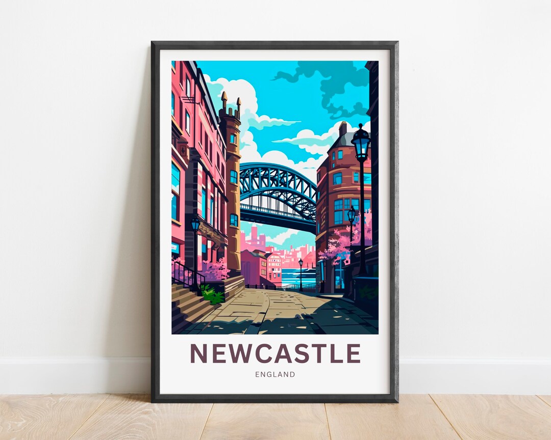 Newcastle Travel Print Newcastle Poster England Wall Art Etsy