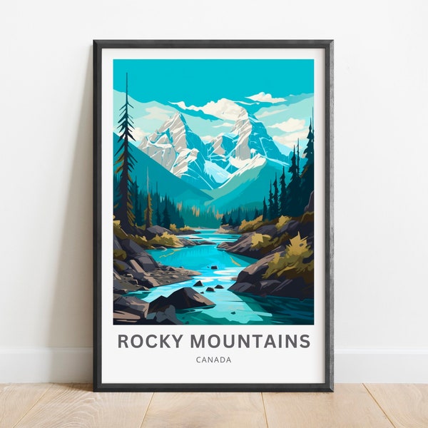 Rocky Mountains Travel Print - Rocky Mountains poster, Canada Wall Art, Framed present, Gift Canada Present