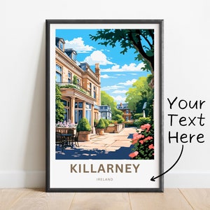 Personalized Killarney Travel Print - Killarney National Park poster, England Wall Art, Framed present, Gift Ireland Present