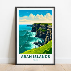 Aran Islands Travel Print - Aran Islands poster, Ireland Wall Art, Framed present, Gift Ireland Present