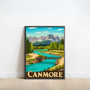 Canmore Vintage Travel Poster - Canmore print, Canada Wall Art, Framed present, Gift Canada Present