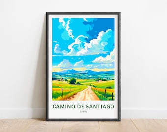 Camino de Santiago Travel Print - Camino de Santiago poster, Spain Wall Art, Framed present, Spain States Present