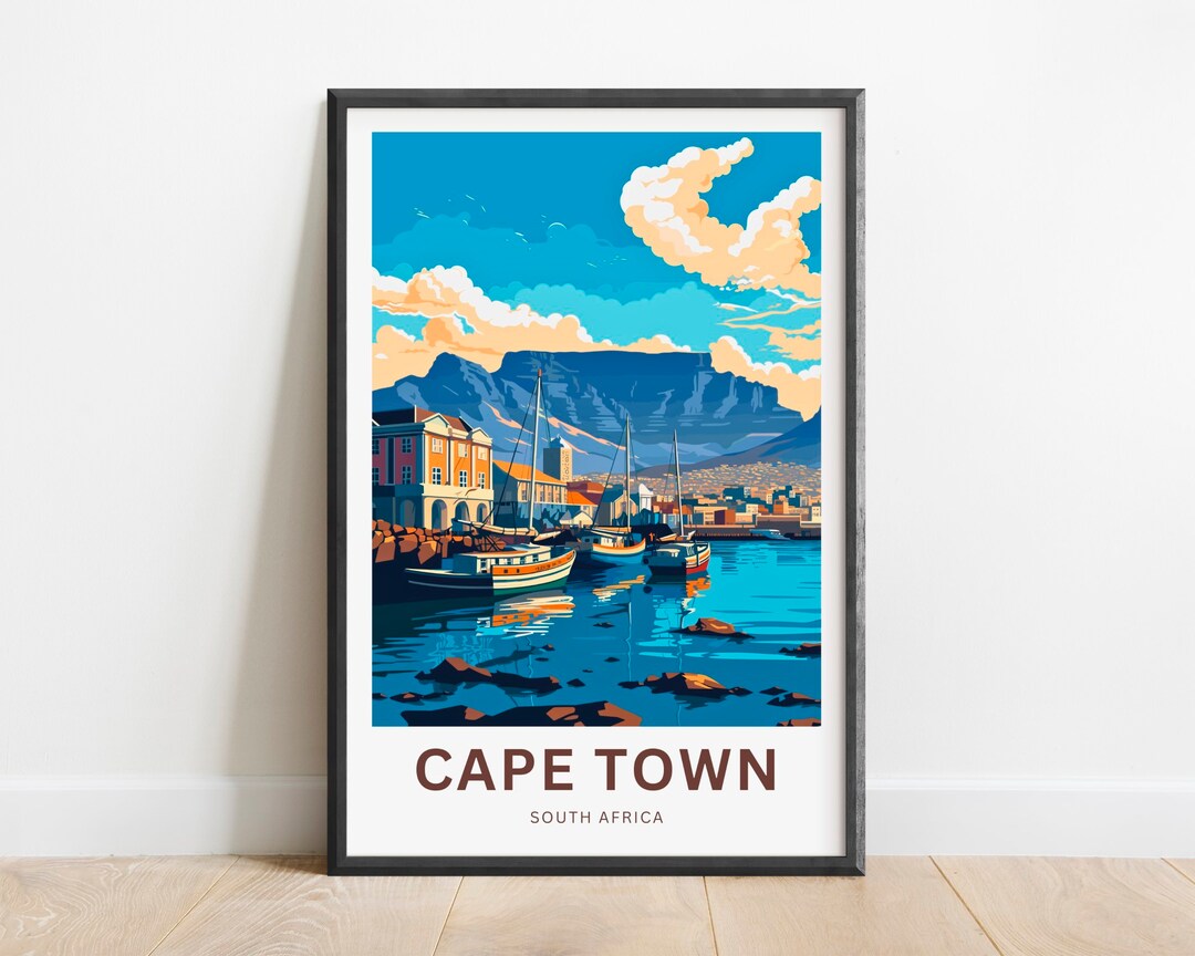 Cape Town Travel Print Cape Town Poster Africa Wall Art Etsy