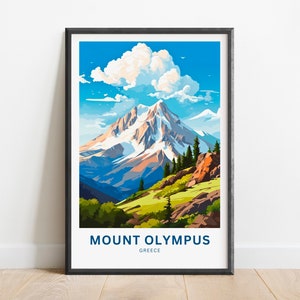 Mount Olympus Travel Print - Mount Olympus poster, Greece Wall Art, Framed present, Gift Greece Present