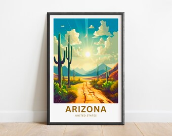 Arizona Travel Print - Arizona poster, United States Wall Art, Framed present, Gift United States Present